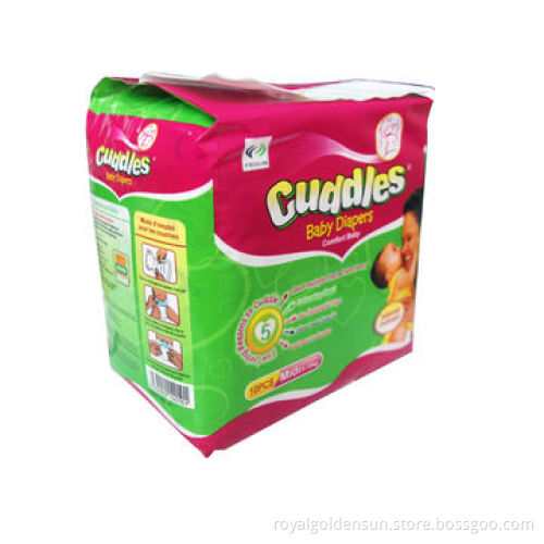 Cuddles Baby Diapers with Good Absorption, Cloth-like Backsheet and Hook-and-loop Tapes
